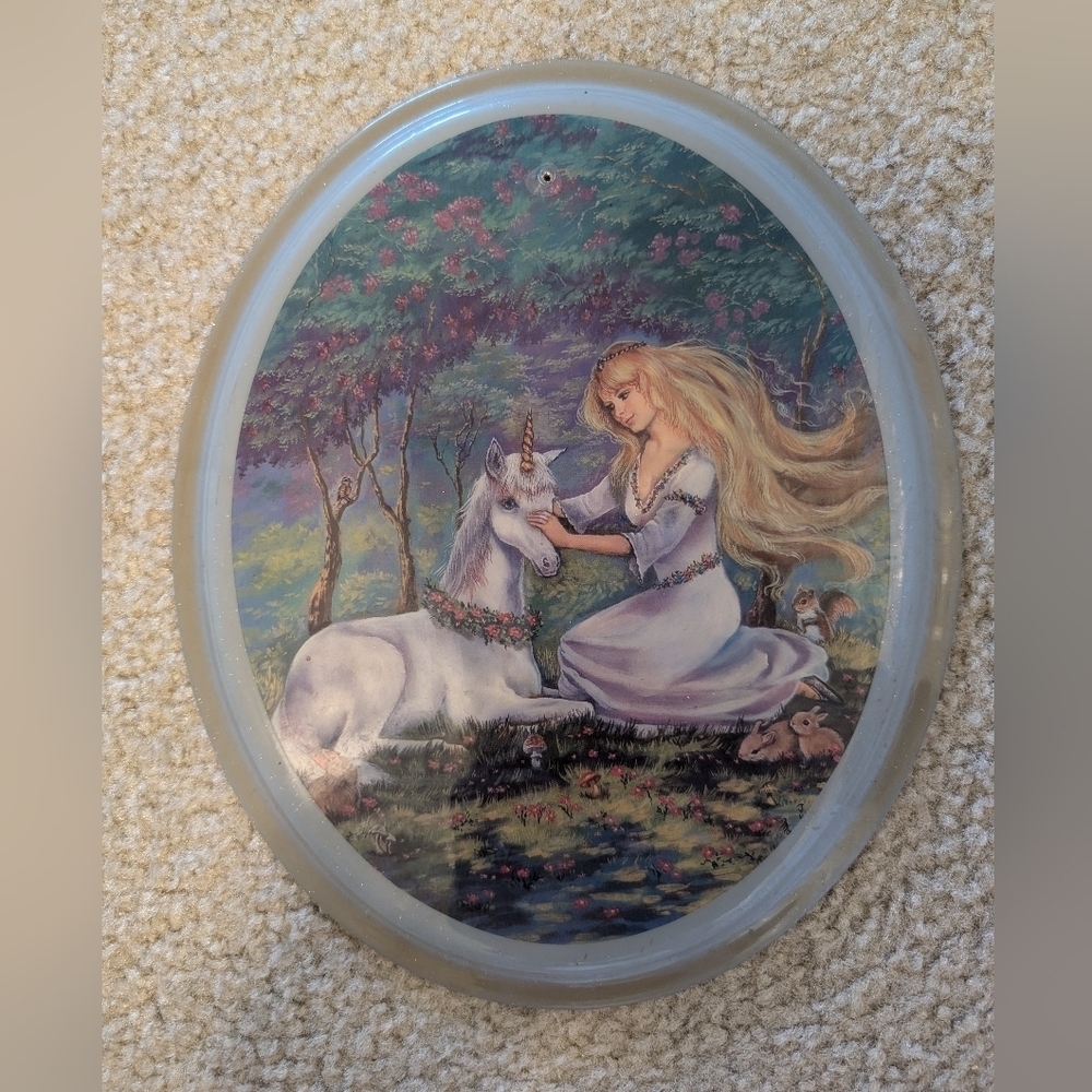 Vintage Unicorn & Maiden Wall Hanging